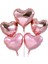 5 Adet 18 Inç 45 cm Kalp Folyo Balon Pembe 1
