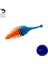 Silikon Kurt Yem - 3g 65MM - Fishack Wormix - 1 Adet - Turuncu/mavi - Karides Kokulu 1