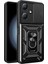 Infinix Hot 30 Play Kılıf Magnetik Standlı Kamera Korumalı Mxsp Sürgülü Vega Kapak - Siyah 1