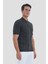Düğmeli Polo Yaka Jakar Desenli Triko Erkek T-Shirt Yeşil 4