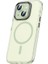 Apple iPhone 15 Kılıf Airbagli Magsafe Wireless Şarj Özellikli Lens Koruyuculu Mxsp Klaptika Kapak-Yeşil 1