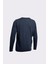 Bisiklet Yaka Yün Karışımlı Uzun Kollu Triko Erkek Kazak İndigo 3