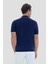 Düğmeli Polo Yaka Jakar Desenli Triko Erkek T-Shirt Lacivert 3
