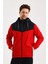 /9114-ERKEK Yaka Garnili Yağmurluk - Kırmızı 1