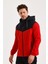 /9114-ERKEK Yaka Garnili Yağmurluk - Kırmızı 3