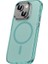 Apple iPhone 15 Plus Kılıf Airbagli Magsafe Wireless Şarj Özellikli Lens Koruyuculu Mxsp Klaptika Kapak-Koyu Yeşil 1