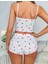 Kadın Bluz Şortlu Takım Crop Modeli Beyaz 2