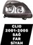 Clıo Sağ Far ( Siyah ) 2001-2008 7701051770 1