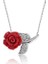 Kırmızı Gül 925 Ayar Gümüş Kadın Kolye 1