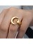 Ay Yıldız Ayarlanabilen Gold 925 Ayar Gümüş Kadın Yüzük 1