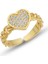 Kalp Ayarlanabilen Gold 925 Ayar Gümüş Kadın Yüzük 1
