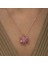 Gümüş Rose Pembe Çiçek Kolye 2