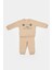 Unisex Bebek Bej Pamuklu Sweatshirt ve Eşofman Altı Takımı 2