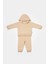 Unisex Bebek Pamuklu Bej Kapüşonlu Eşofman Takımı - Cep Detaylı Sweatshirt ve Alt 1