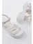 Bayan Sandalet 24414-1005 Beyaz Günlük Çapraz Dolgu Topuk Kadın Sandalet 4