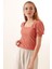 Runiquehome 0409 Kare Yaka Örme Bluz - Gül Kurusu 2