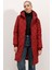 Runiquehome 5138 Kapitone Uzun Şişme Mont - Bordo 5