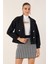 Runiquehome 9117 Kruvaze Yaka Crop Ceket - Siyah 3