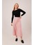 Runiquehome Çan Kesim Midi Pembe Saten Etek 3