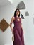 Runiquehome Kolsuz Uzun Kabardin Elbise - Bordo 3