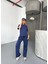 Runiquehome Osy Modal Yumuşak Dokulu Kumaş Kısa Kollu Bluz Rahat Pantalon Ikili Takım- Lacivert 1