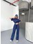 Runiquehome Osy Modal Yumuşak Dokulu Kumaş Kısa Kollu Bluz Rahat Pantalon Ikili Takım- Lacivert 3