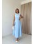Runiquehome Bebe Mavi Halter Yaka Kloş Elbise 1