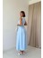 Runiquehome Bebe Mavi Halter Yaka Kloş Elbise 4