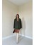 Runiquehome Haki Çizgili Oversize Ceket 1