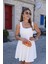 Runiquehome Kadın Kare Yaka Mini Elbise 1
