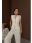 Runiquehome Bej Keten Yelek Pantolon Takım 4