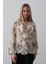 Runiquehome Volanlı Çiçek Desen Şifon Gömlek - Krem 2
