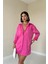 Runiquehome Fuşya Çıtçıtlı Saten Gömlek 1
