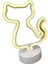 Neon Işıklı Kedi Lamba Pil+Usb Pembe Işık 1