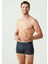 Erkek Lacivert-Gri Melanj - Indigo 3'lü Boxer 5
