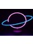 Neon Işıklı Satürn Lamba Pil+Usb 1