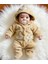 Yenidoğan Unisex Bebek Sevimli Fil Içi Polarlı Welsoft Peluş Astronot Kapüşonlu Tulum 2
