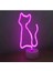 Neon Işıklı Kedi Lamba Pil ve USB Pembe Işık MZ6200-260 1