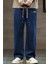 Erkek Lacivert Baggy Beli Lastikli Likralı Düz Paça Bol Kesim Rahat Denim Jean Pantolon RF0480 2