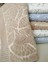 Kadife Jakarlı Yaprak Desenli 6 Adet 50X90 cm El Yüz Havlusu Gri-Kahve-Bej 3