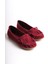 Bayan BABETPS-100 Bordo Süet Püsküllü Günlük Kadın Babet 3