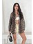 Leopar Desen Gabardin Gömlek 1