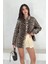 Leopar Desen Gabardin Gömlek 2