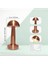 Şarjlı 3 Işık Renkli Mantar Masa Lambası, Metal Rose Gold Detay 6