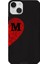 iPhone 14 Için Siyah M-Harfli Touch Of love Desenli Silikon Kılıf 1