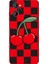 Samsung Galaxy M40 Için Siyah Cherry Pop Desenli Silikon Kılıf 1