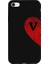 iPhone 7 Için Siyah V Harfli Touch Of love Desenli Silikon Kılıf 1