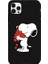 iPhone 12 Pro Max Için Siyah Snoopy Love Desenli Silikon Kılıf 1