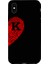 iPhone Xs Max Için Siyah K-Harfli Touch Of love Desenli Silikon Kılıf 1