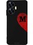 Realme C55 Için Siyah M Harfli Touch Of love Desenli Silikon Kılıf 1